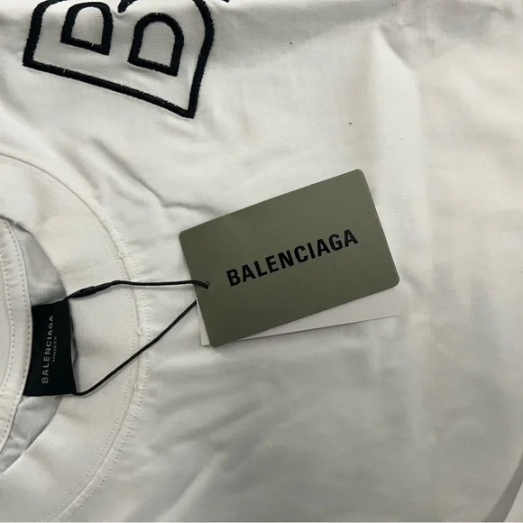 Balenciaga Oversized BB Logo Long Sleeve Shirt White/Black – Size L (Fits XXL) - Picture 11 of 15
